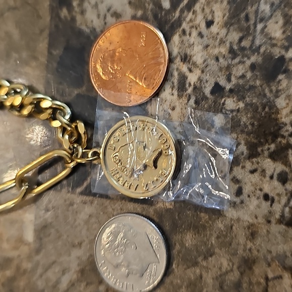 NEW Adornia Water Resistant Mixed Gold Chain Necklace with Coin Pendant - Picture 10 of 11